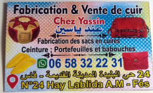 Carte de visite Chez Yassin