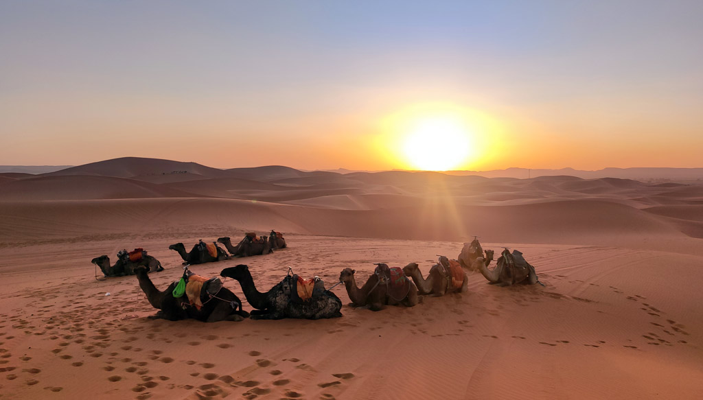 Coucher de soleil à Merzouga