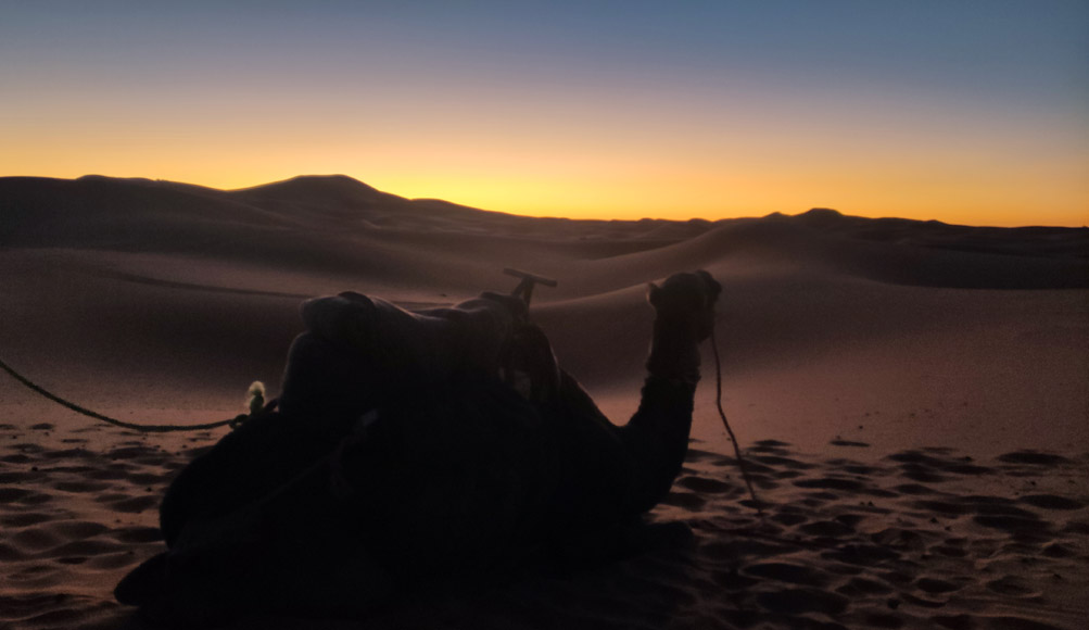 Lever de soleil à Merzouga, Maroc